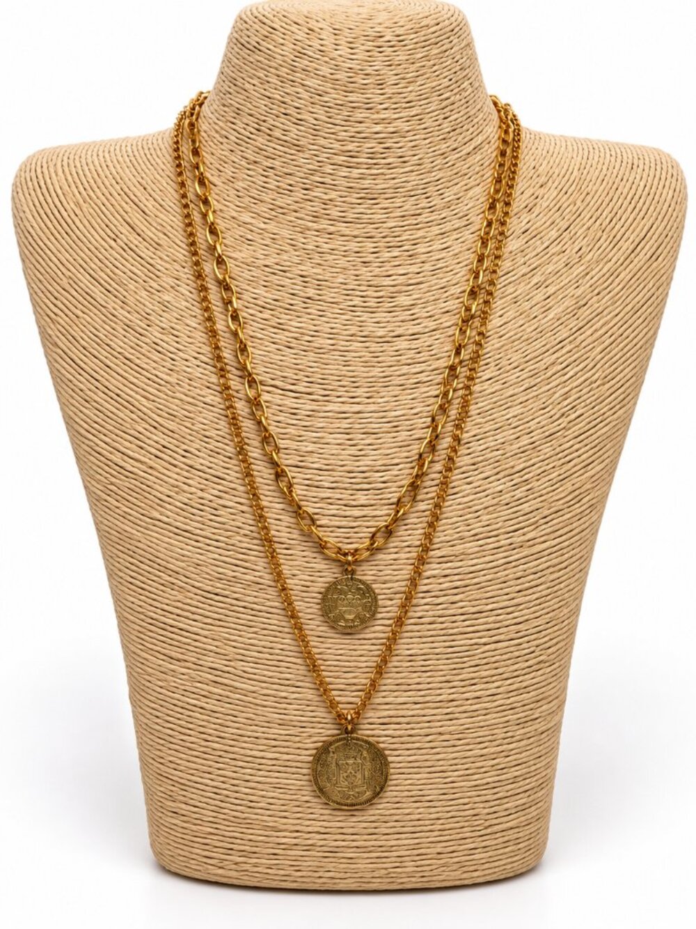 XMC NWT Gold Tone Layered Coin Pendant Necklace